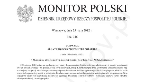 Uchwała Senatu Monitor Polski